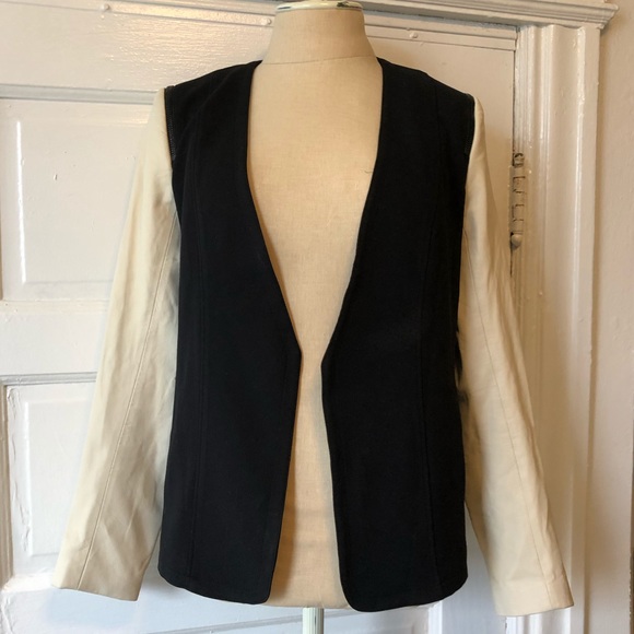 Theory Jackets & Blazers - Theory blazer with cream leather sleeves